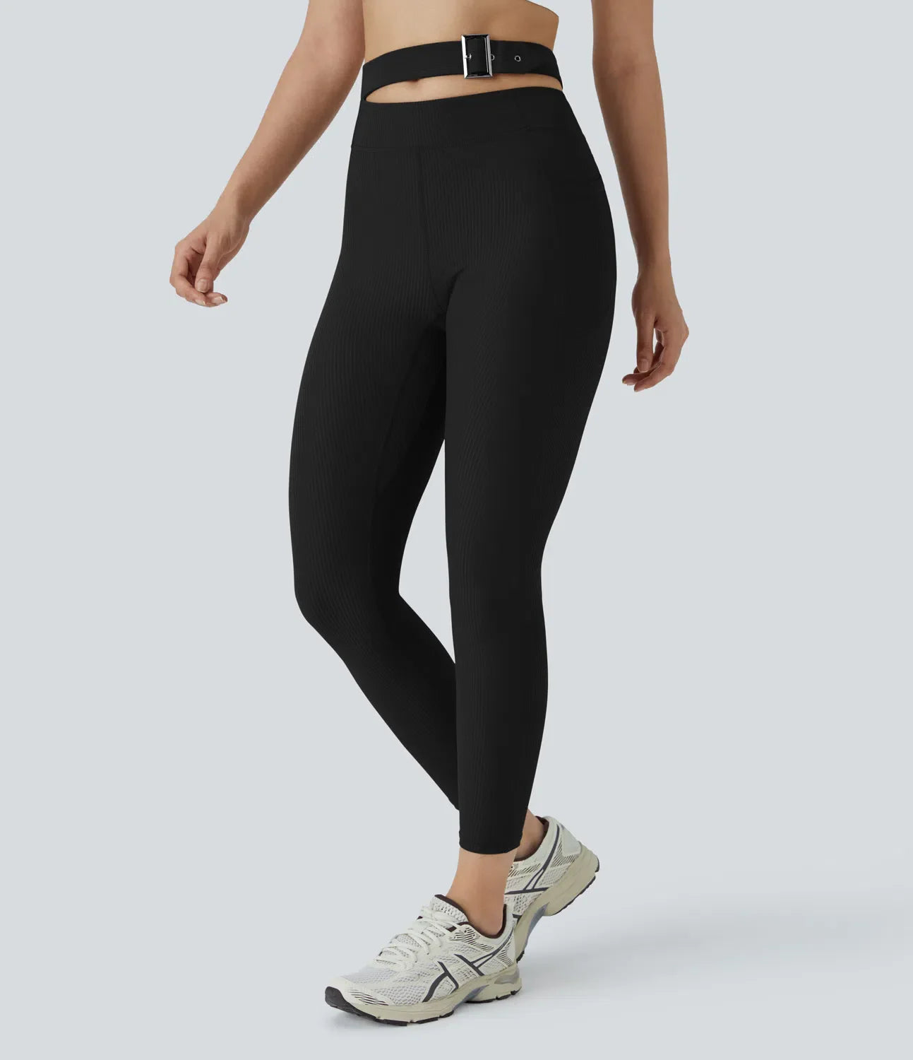 Ribbed Buckle Yoga Leggings